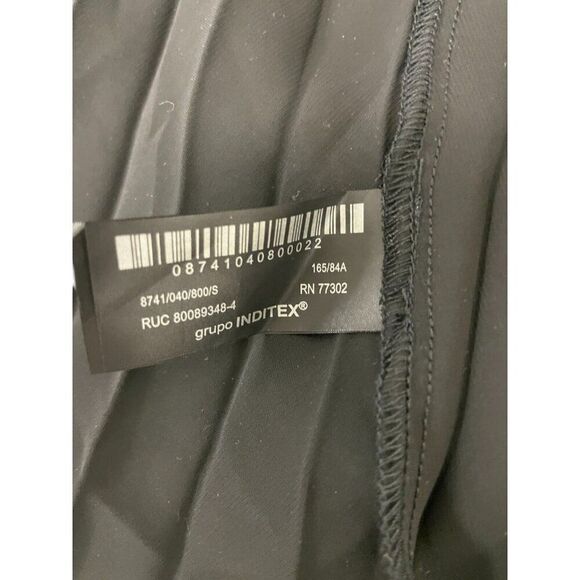 Zara Womens Midi Dress S Black Pleated Combination Sleeveless 8741/040 NWT - Picture 7 of 16